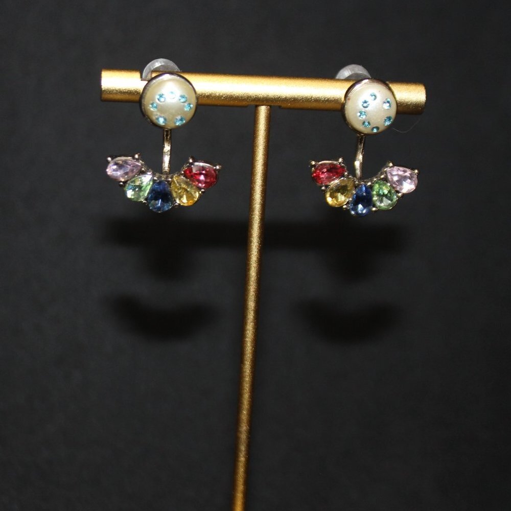 Betsey Johnson Stud Stone Fashion Earrings - Picture 5 of 5